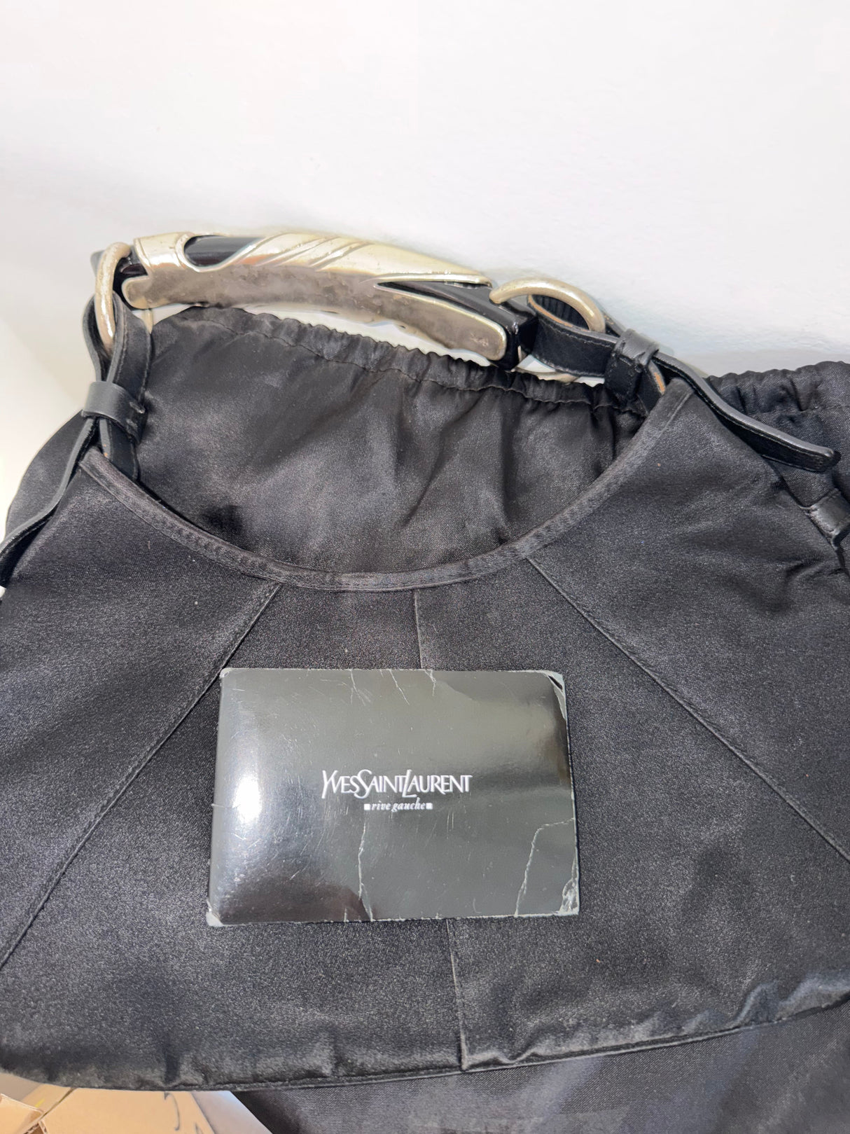 Tom Ford Era Archival Yves Saint Laurent Black Satin Mombasa Bag