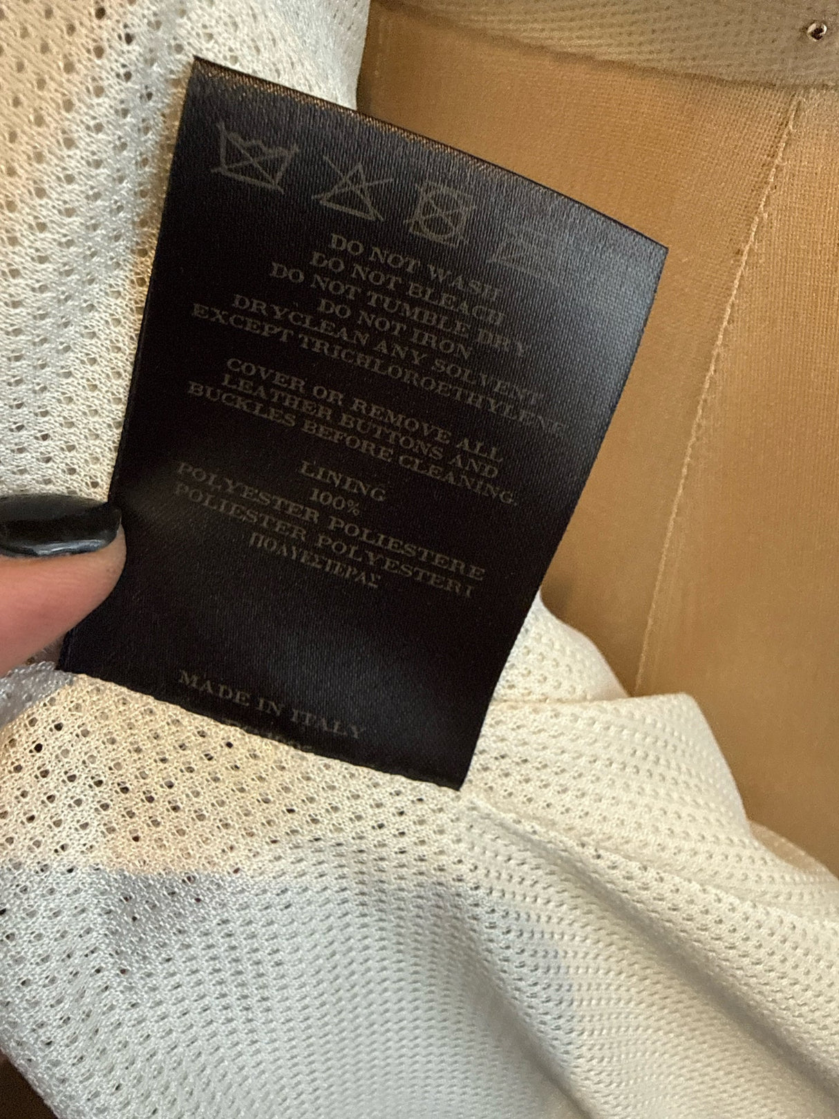 Burberry Size 38 Ivory White Leather Hook Eye Jacket