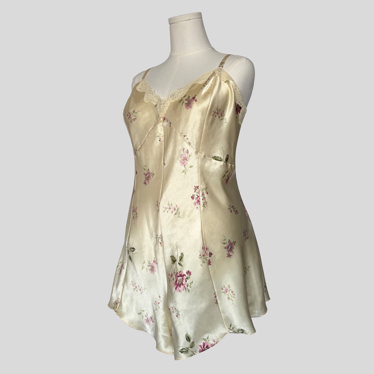 Silky floral lace trim bodysuit