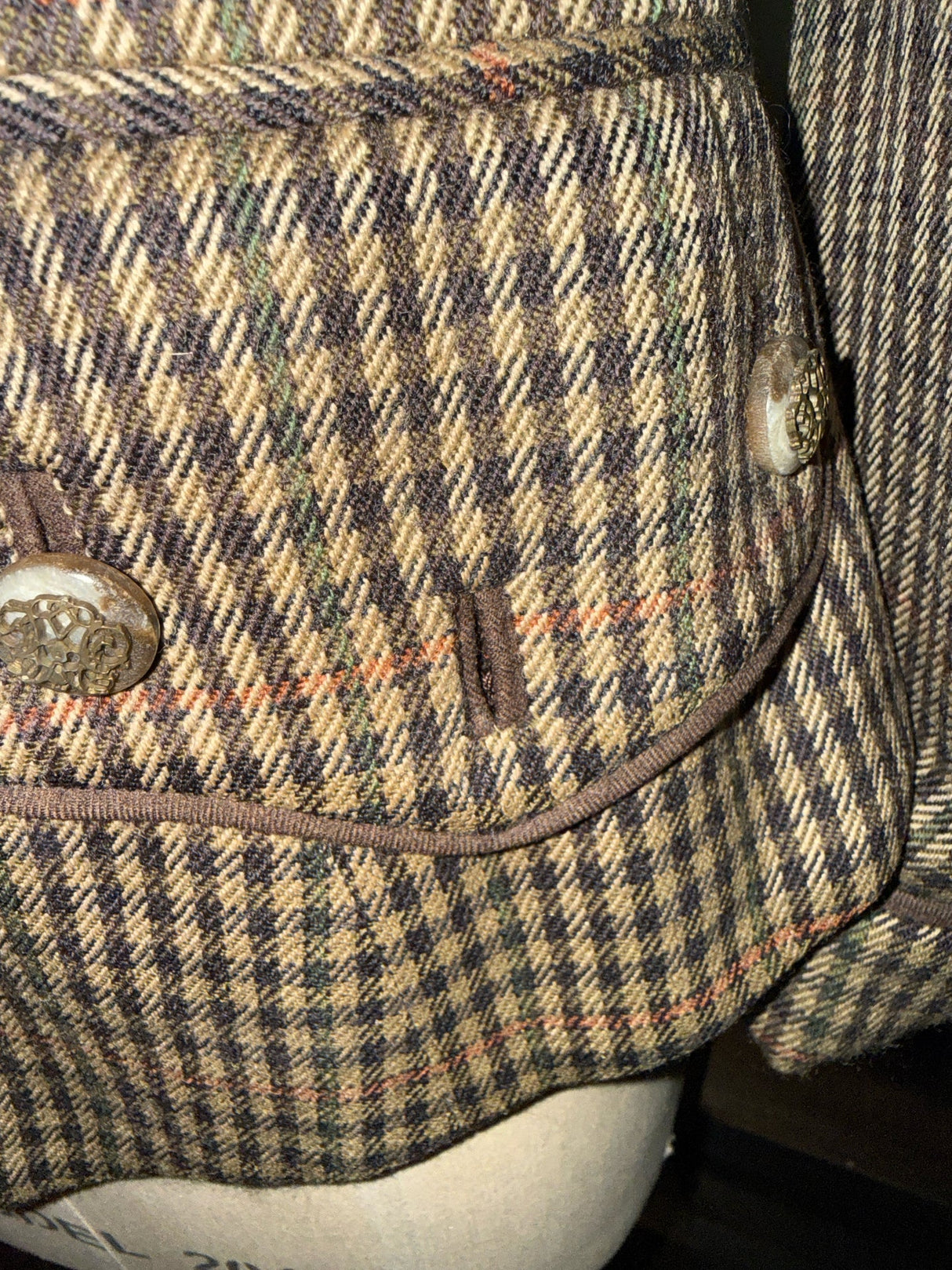 Moschino Size 8 Brown Plaid Equestrian Jacket