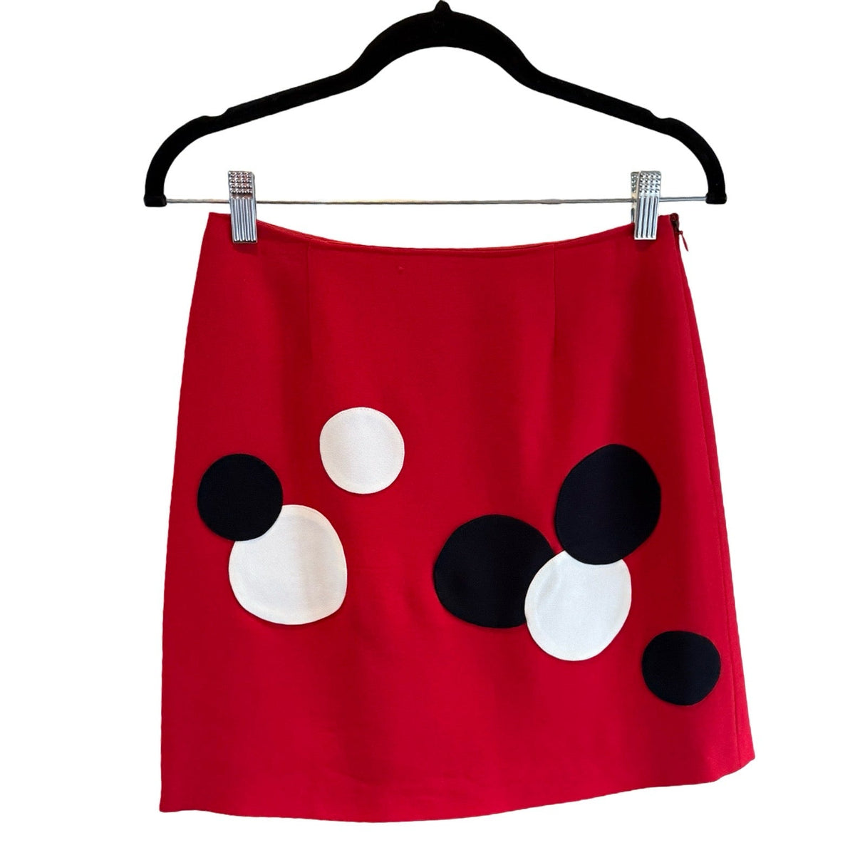 Moschino Size 6 Red & Black Polka Dot Mini Skirt