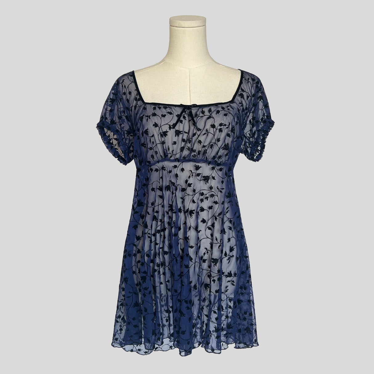 Velvet burnout short sleeve babydoll