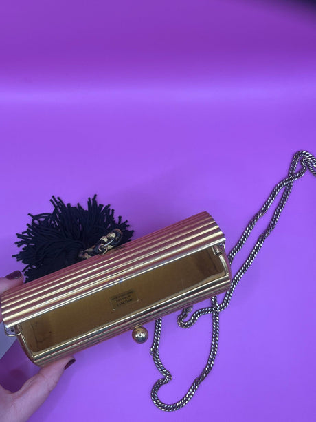 Rare Vintage Lancome Cylinder Evening Bag with Tassel Detail