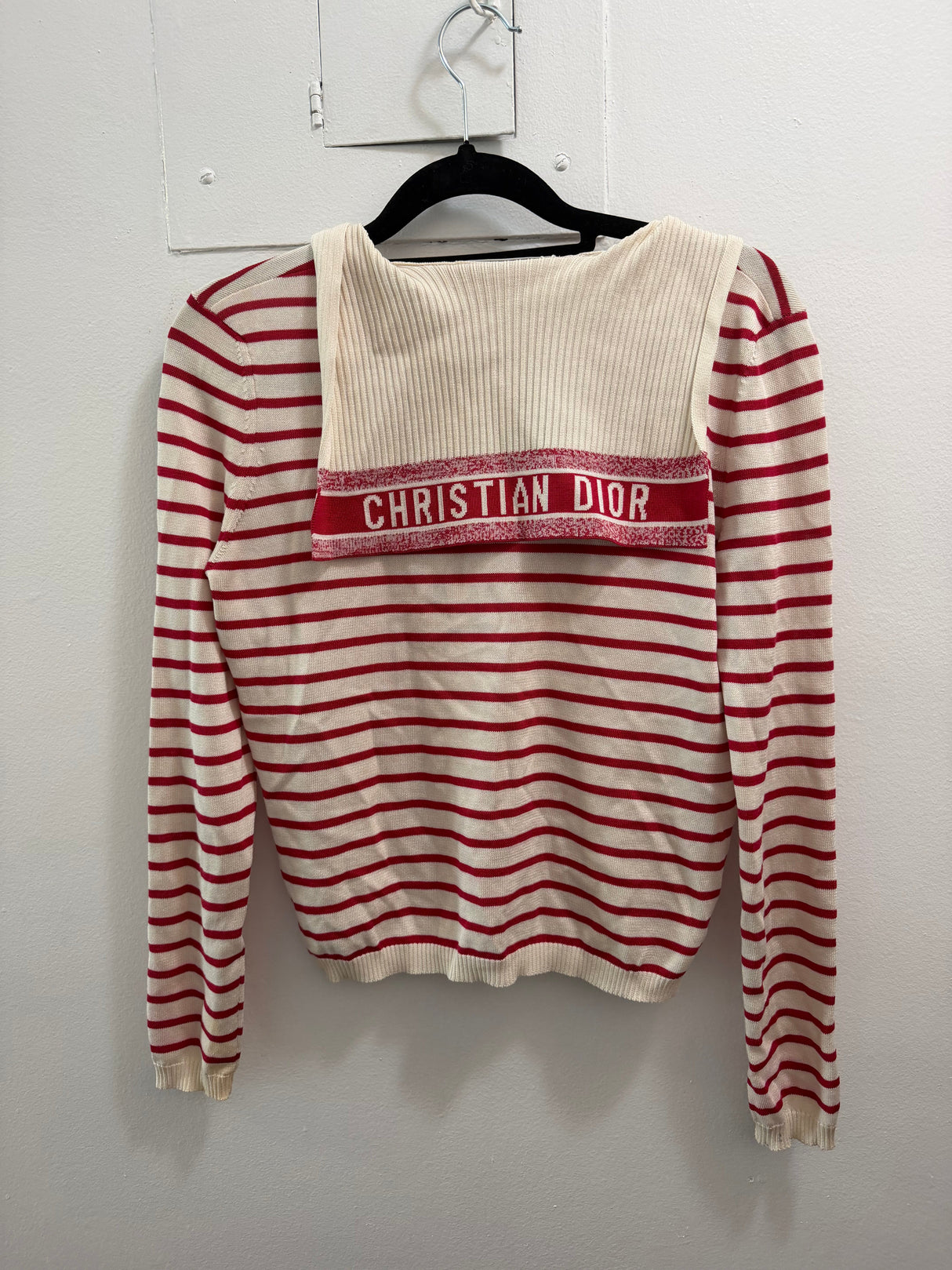 Christian Dior red and white Preloved sweater - sku TUV #5015