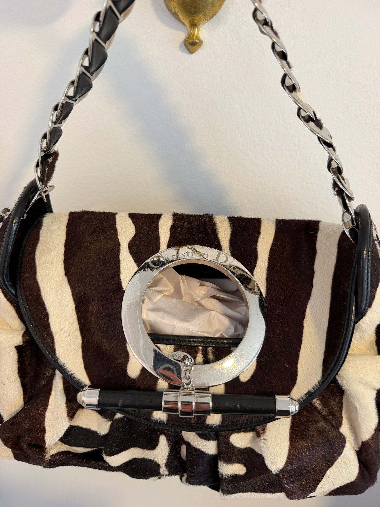 Ultra Rare Christian Dior Jazz Club Zebra Pony Hair Bag - TUV #444456