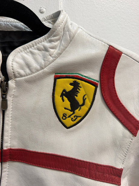 Vintage Ferrari 100% leather racing jacket - TUV #00012