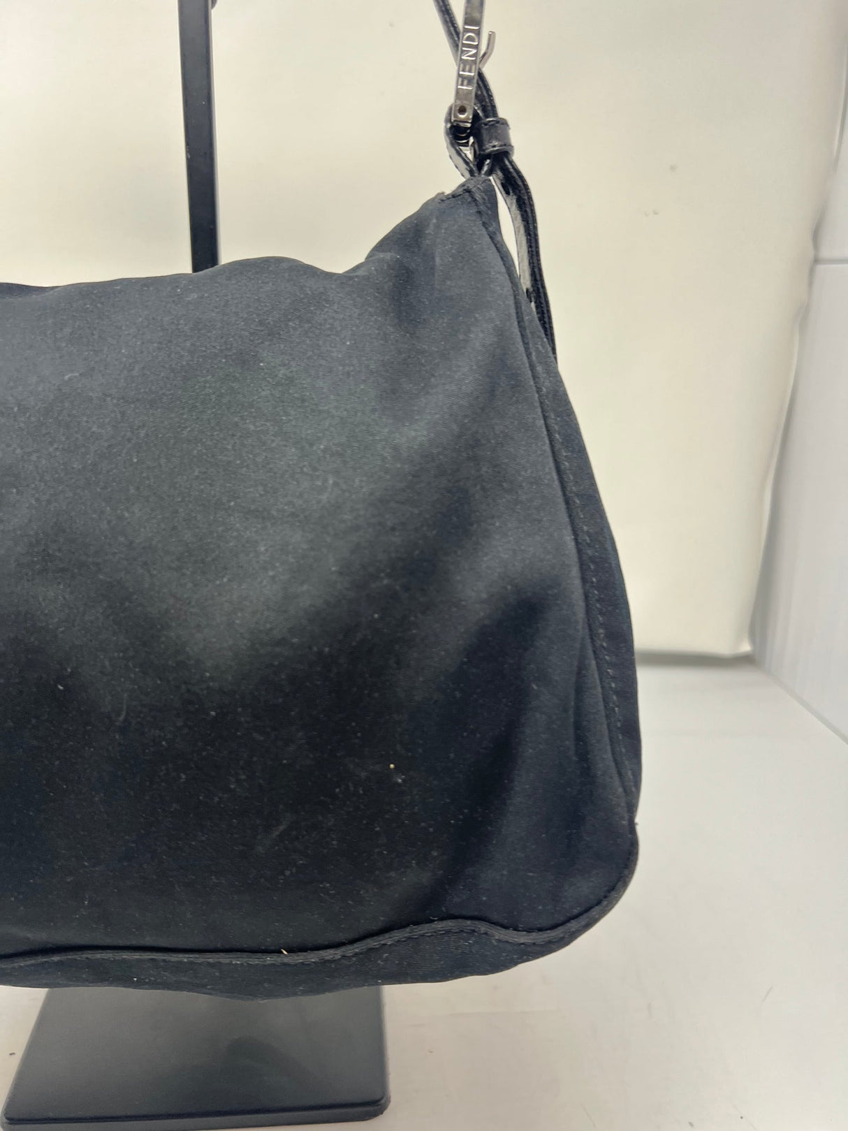#69 Fendi Mamma Baguette Black neoprene Leather