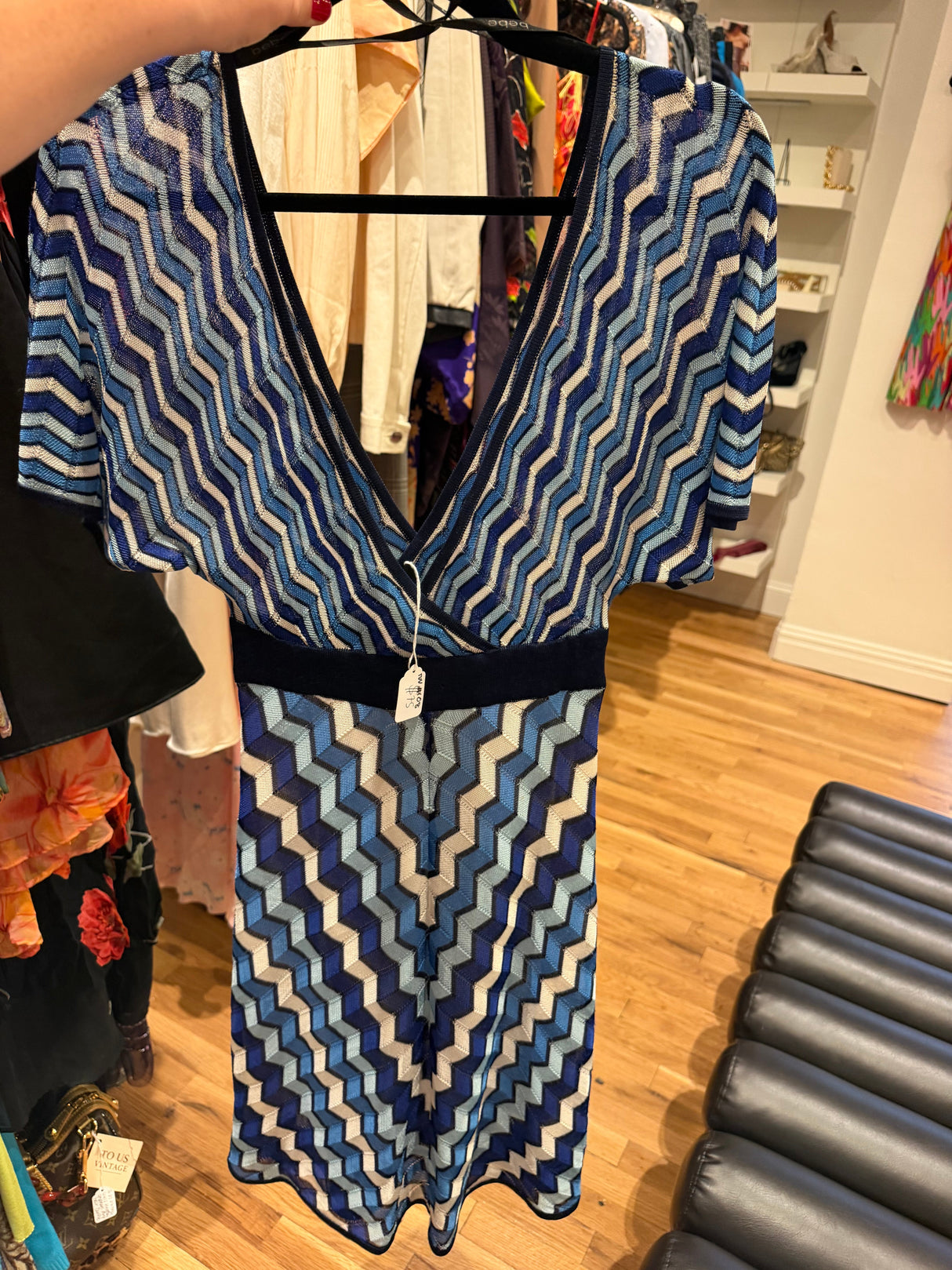 Missoni inspired blue Bebe dress - sku TUV #108