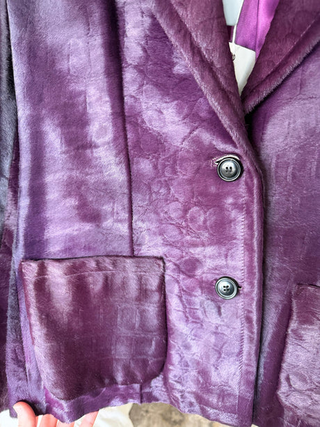 Rare Vintage Mila Schon Purple Pony Hair Jacket with tags from Iris Apfel personal collection - size 6