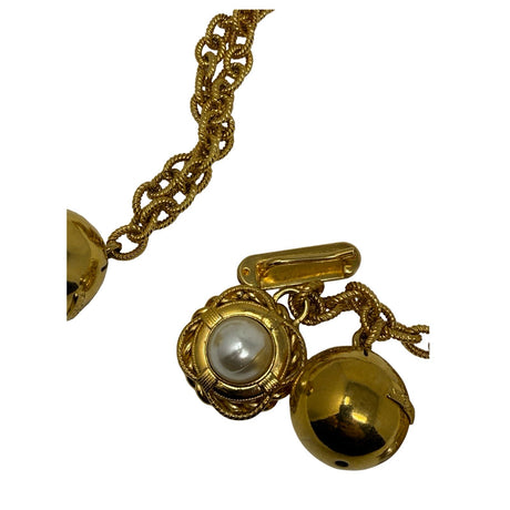 Moschino Gold Chain Charm Heart Razor Blade Timble Belt