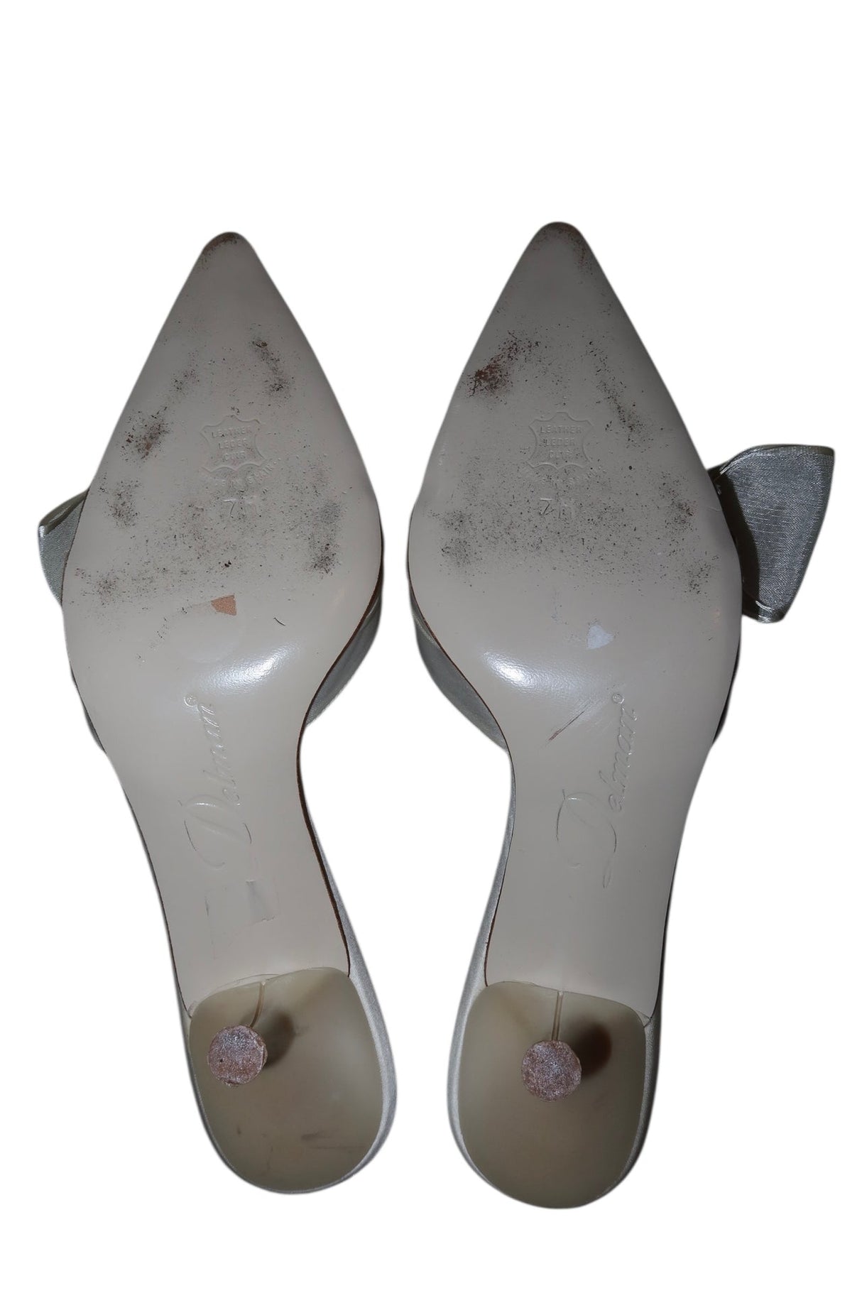 Delman white heels with bow (7)