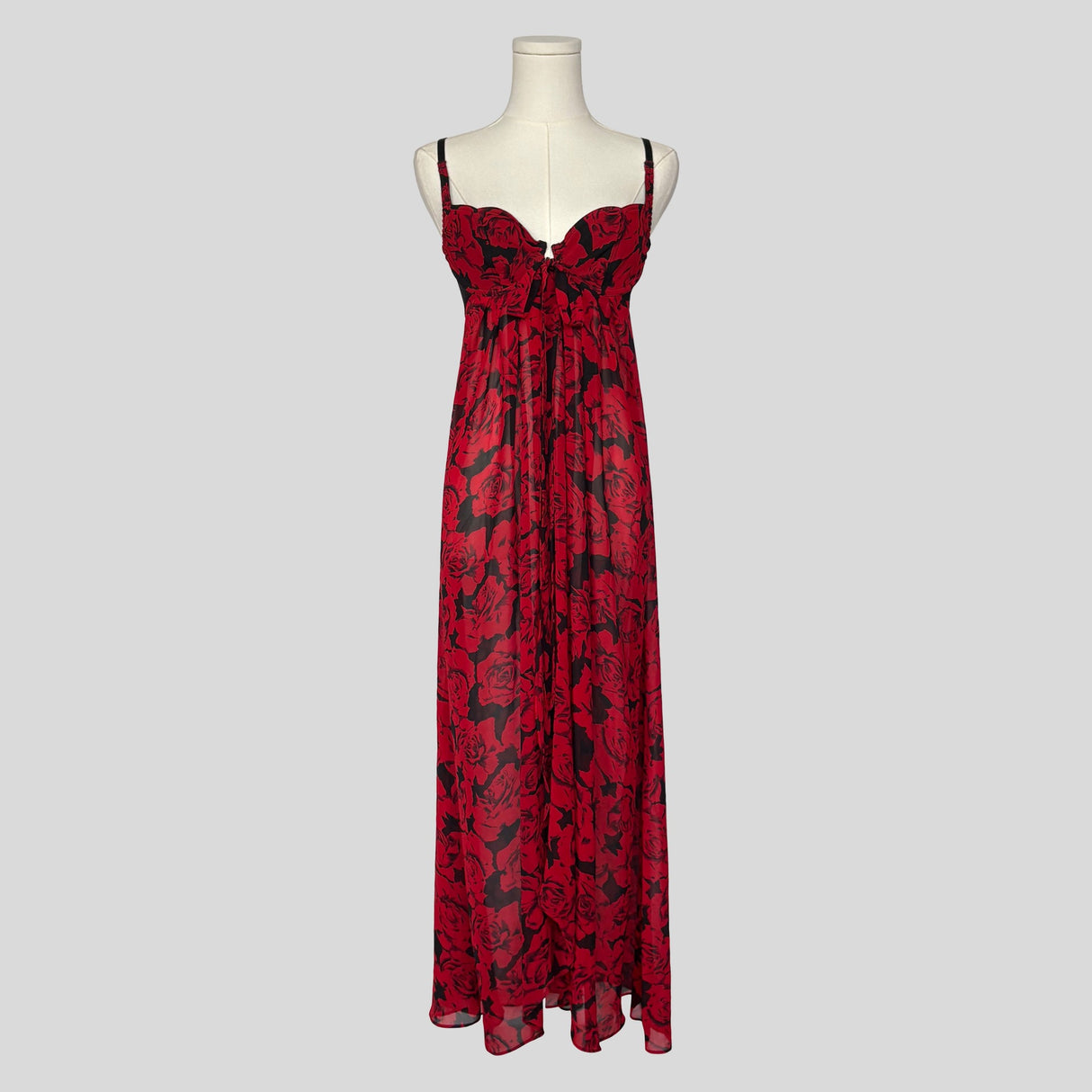 Rose floral split front gown