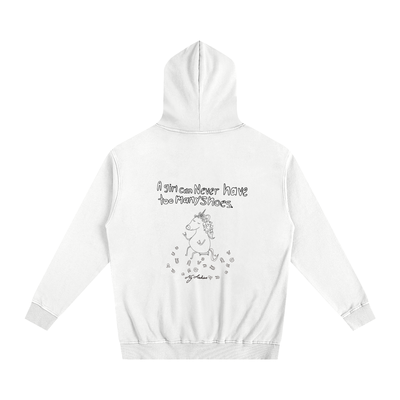 Too Many Shoes Hoodie (B&W)