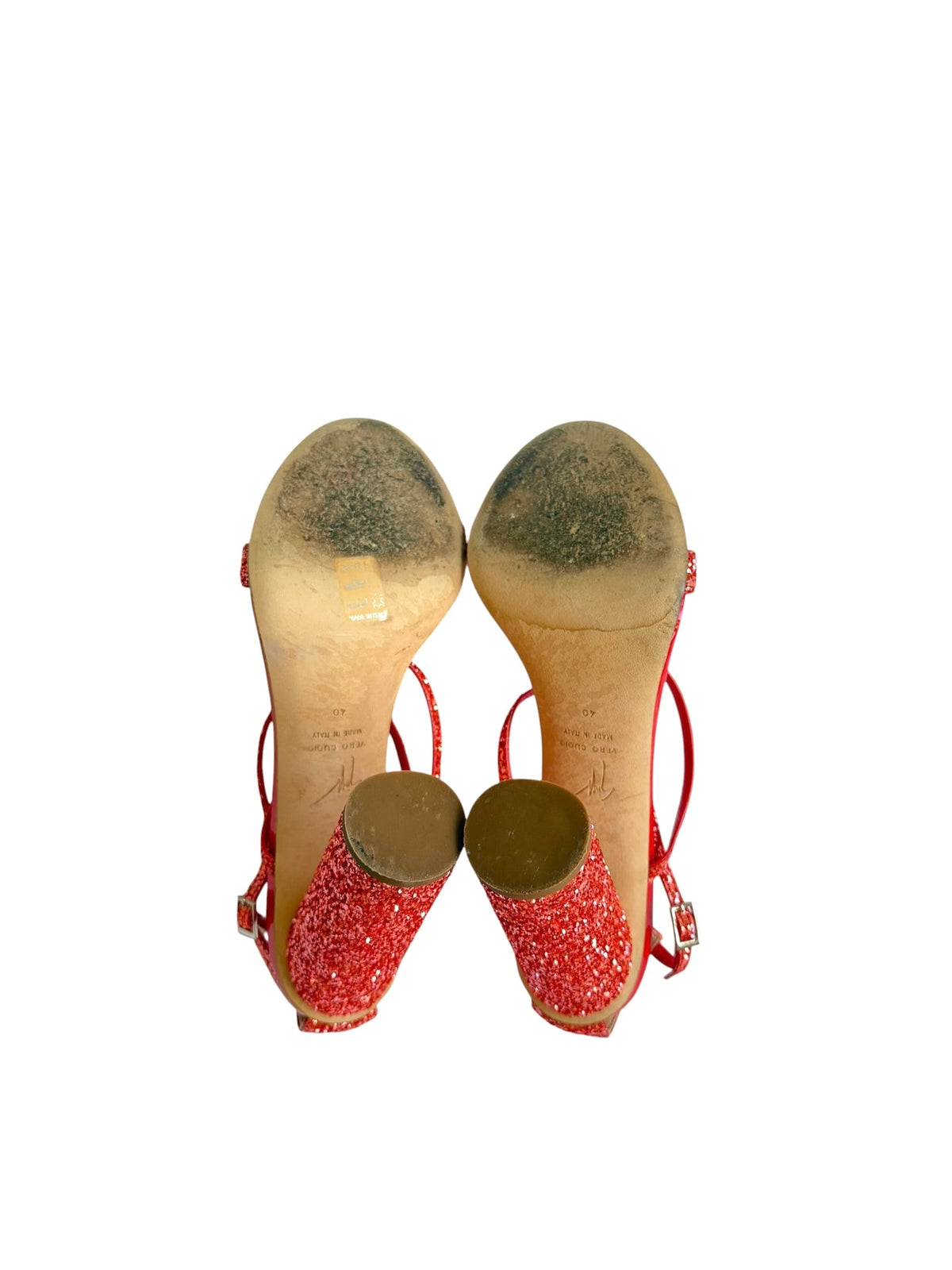 Giuseppe Zanotti red glitter heels (40)