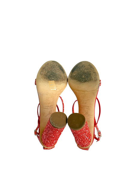 Giuseppe Zanotti red glitter heels (40)