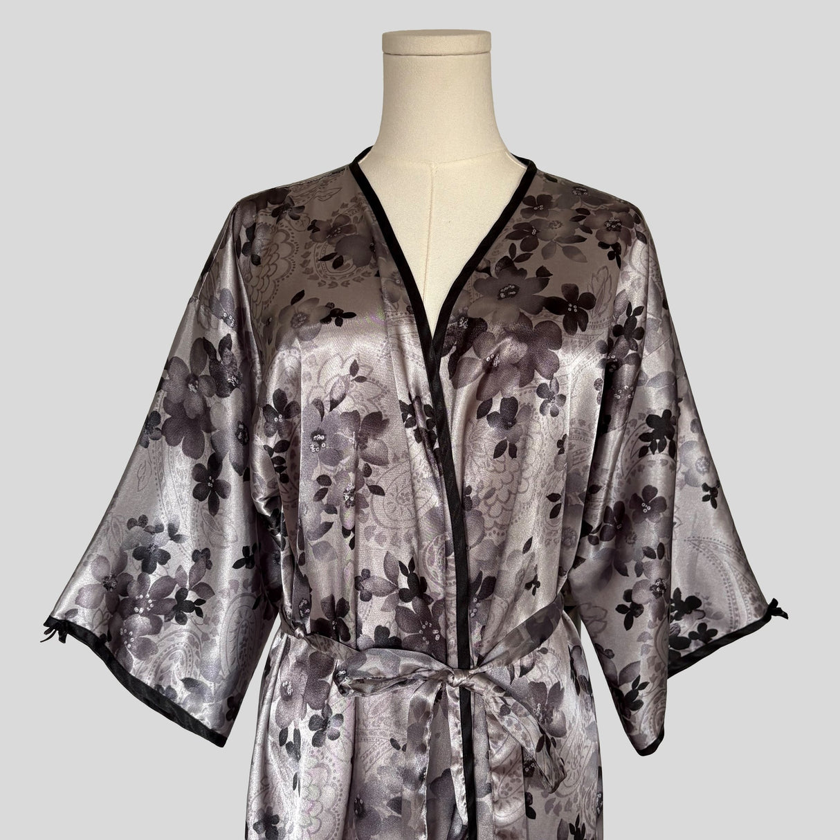 Silky floral mini robe