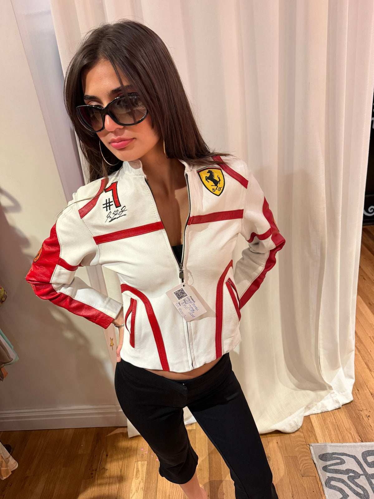 Vintage Ferrari 100% leather racing jacket - TUV #00012