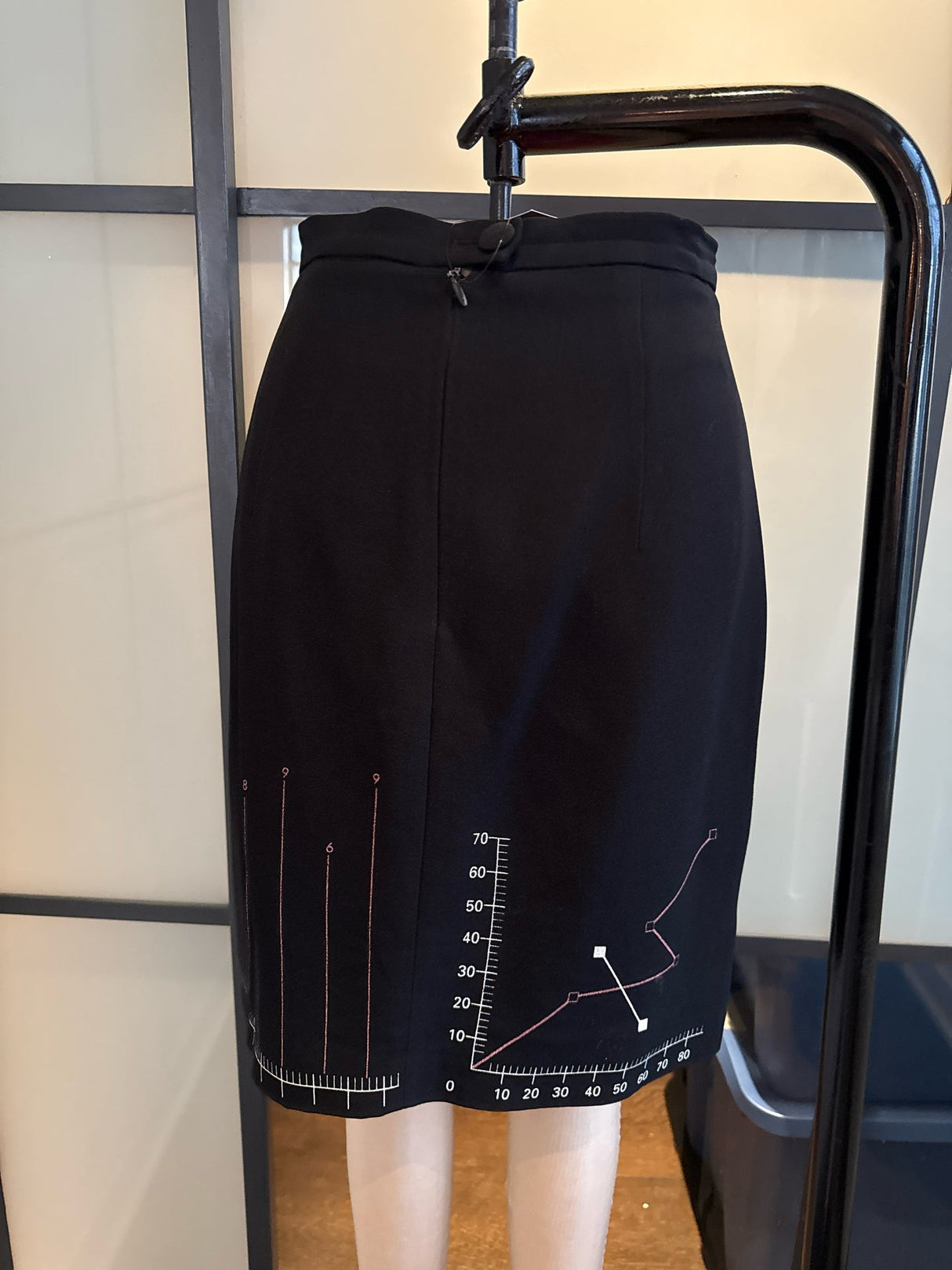 Moschino Cheap & Chic Black Red Measurements Mini Skirt