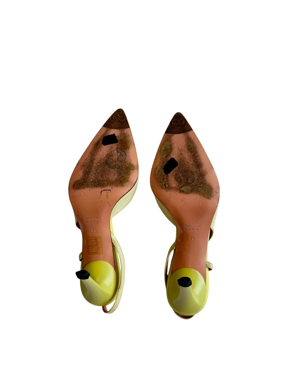 Escada two tone yellow slingback heels (36)