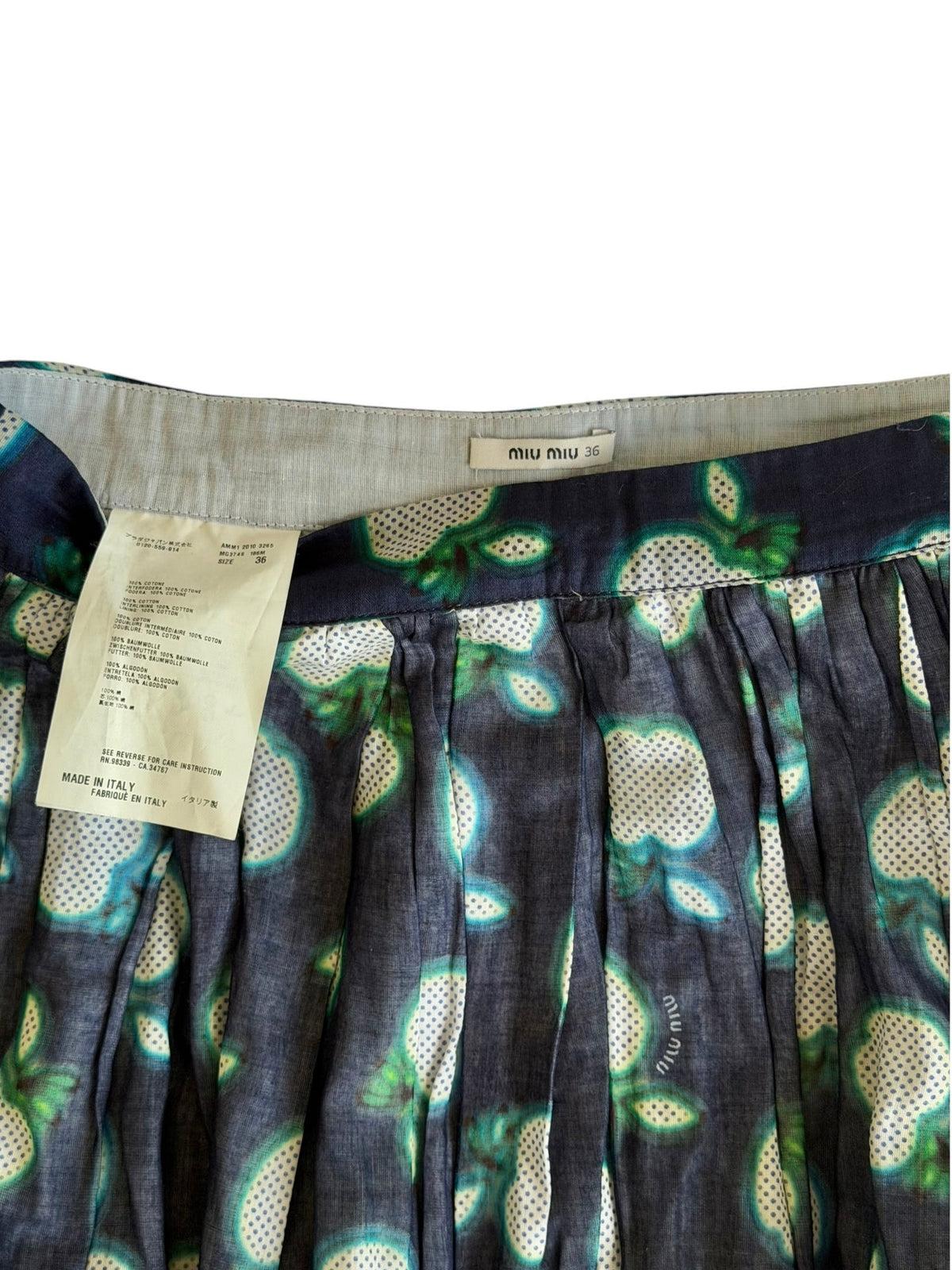 Miu Miu apple blue and white skirt (sz 36)