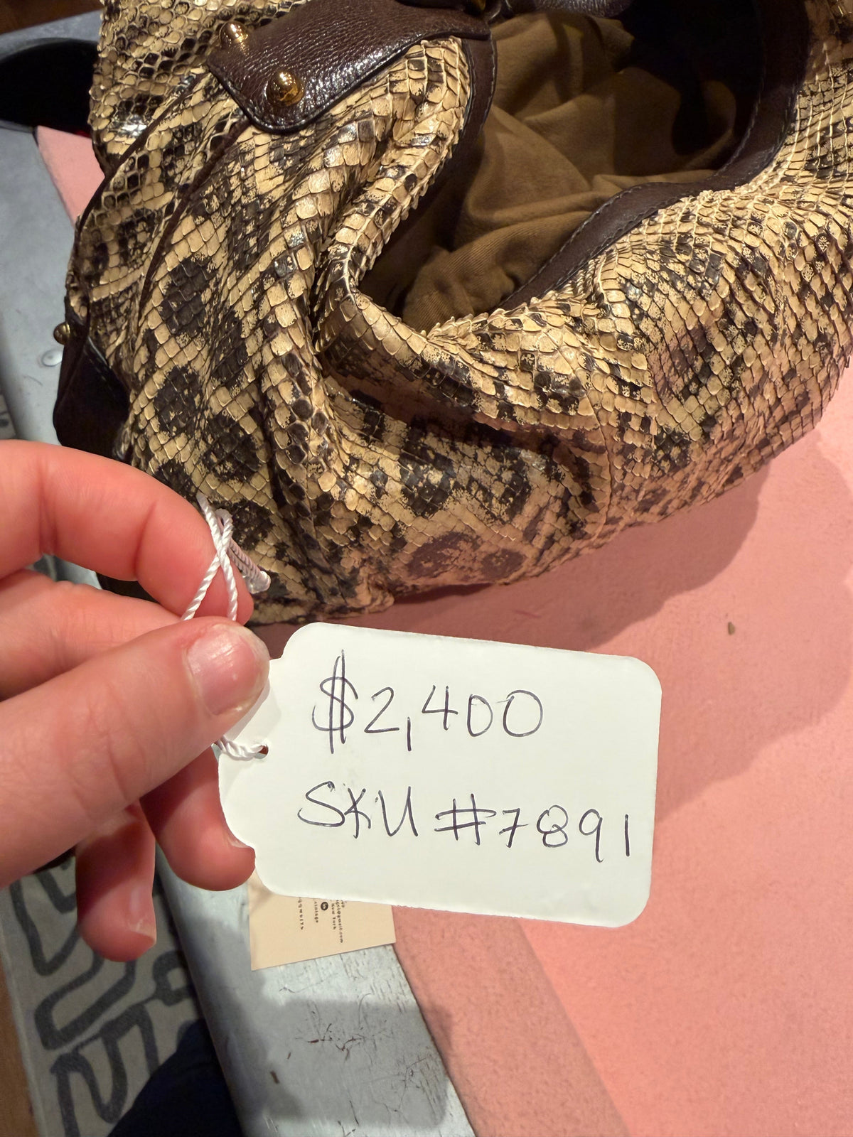 Gucci Hobo Python bag sku tuv #7891