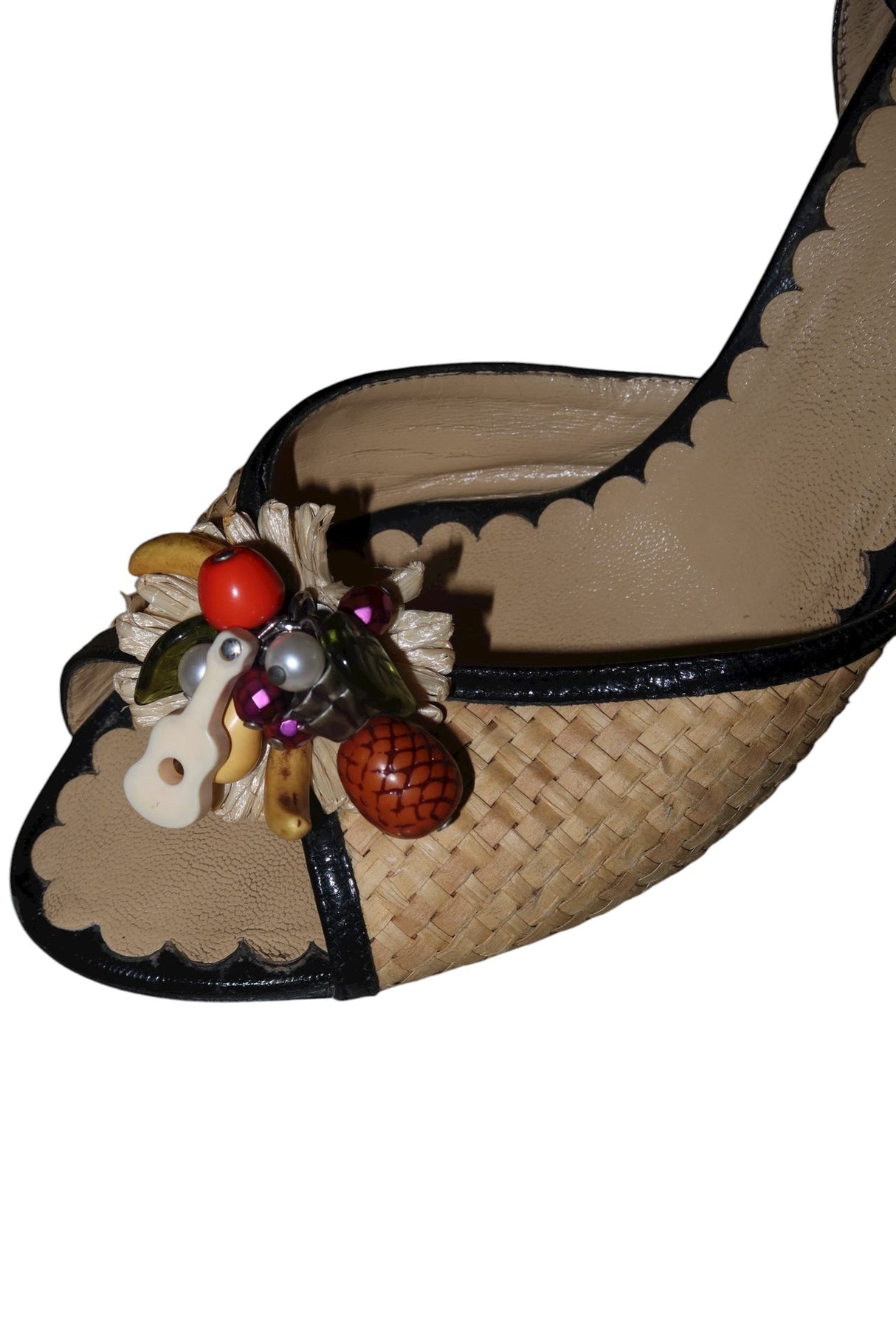 Moschino raffia heels with tropical fruit beads (40)