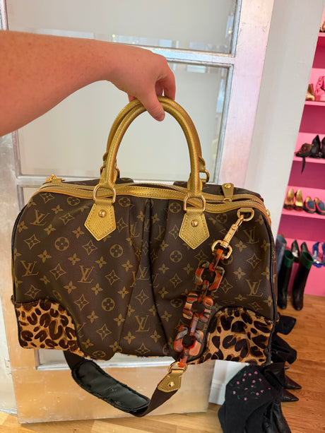 Authentic Louis Vuitton Limited Edition Monogram Leopard Stephen Bag with Leopard Pony Hair circa 2006