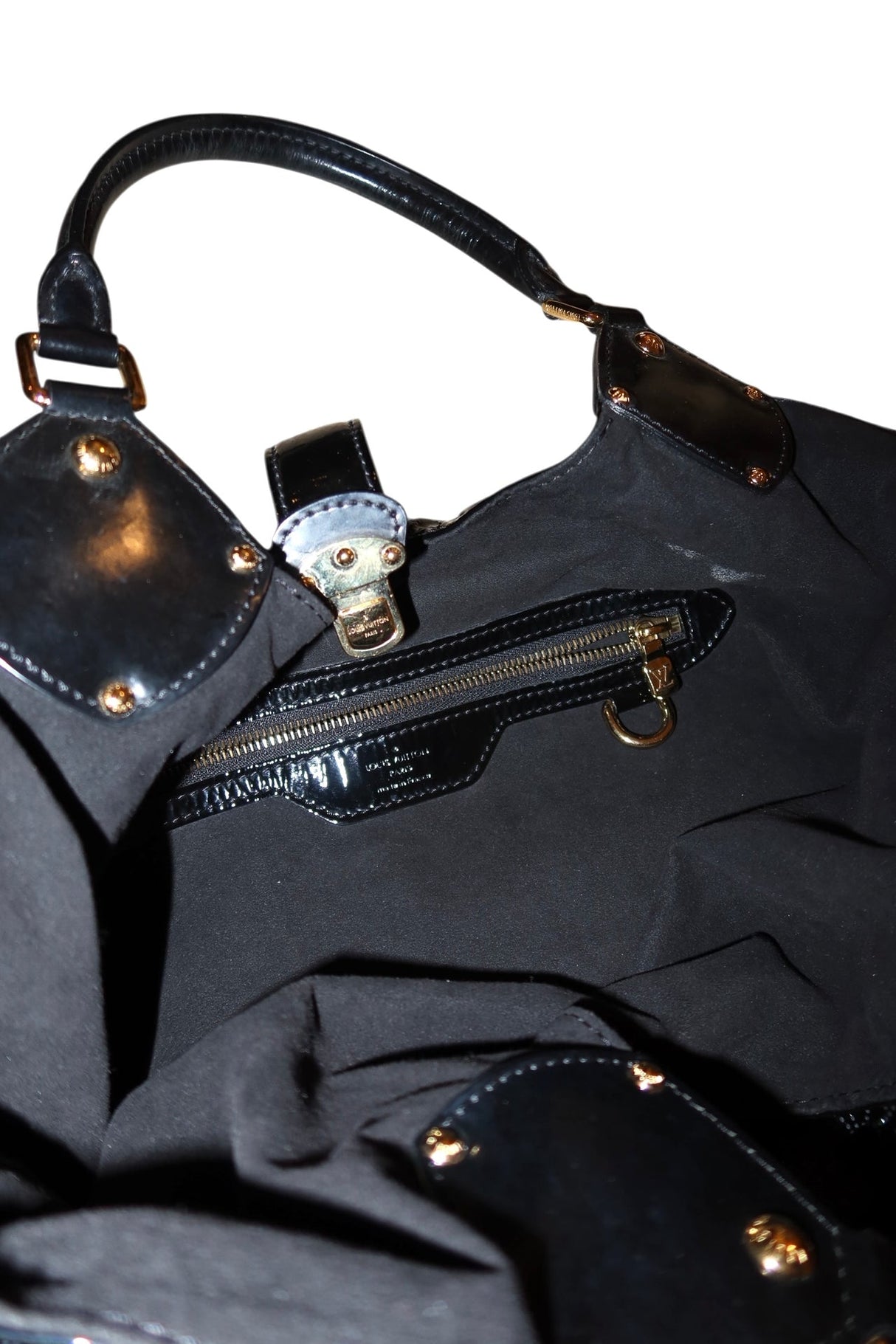 Louis Vuitton black Mahina hobo large bag