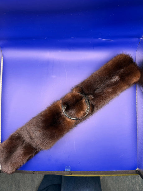 Stunning Genuine Mink Belt with crystal detail