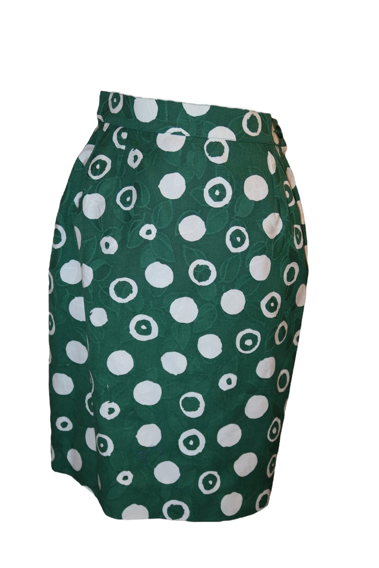 Yves Saint Laurent green and white polkadot set