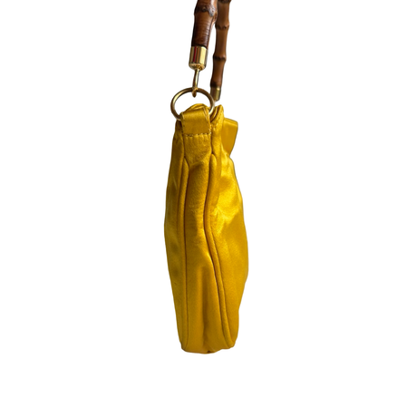 Gucci Vintage Satin Bamboo Hobo