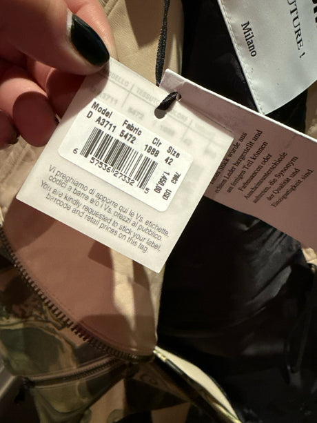 Moschino Green & Ivory Leather Million Dollar Skirt