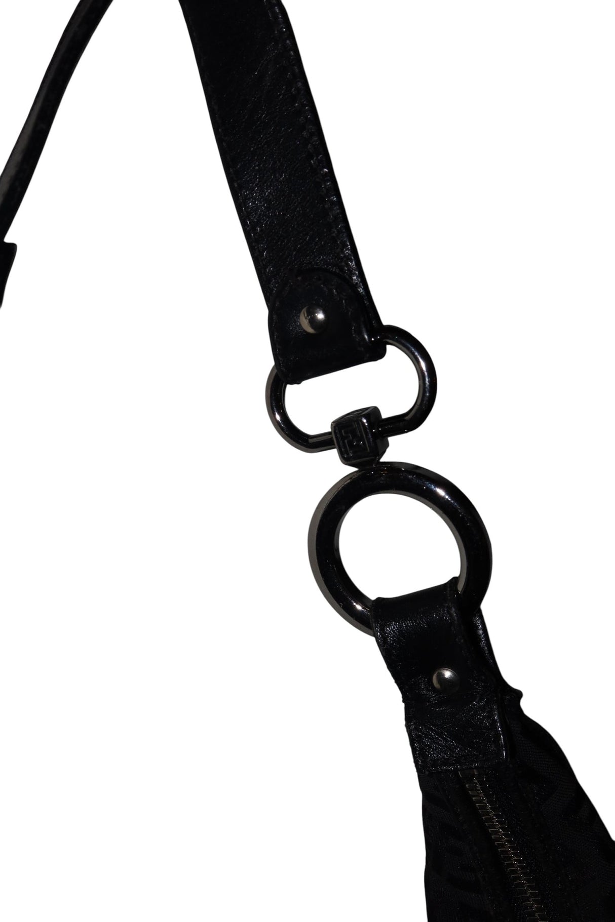 Fendi black half moon hobo bag