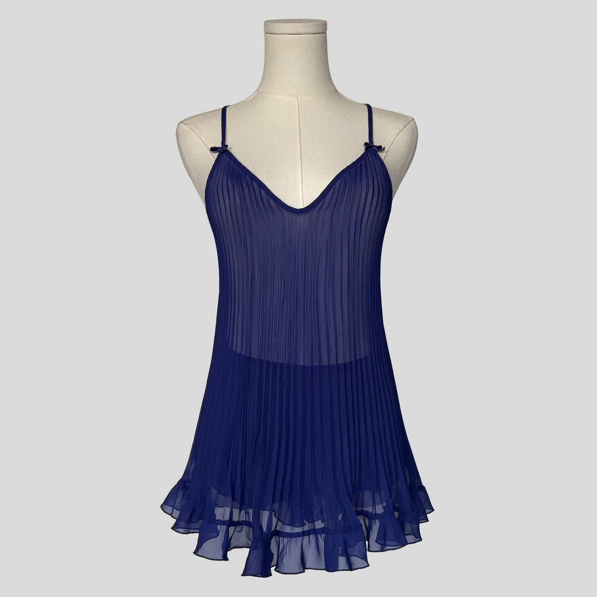 Pleated ruffled slip with matching shorts