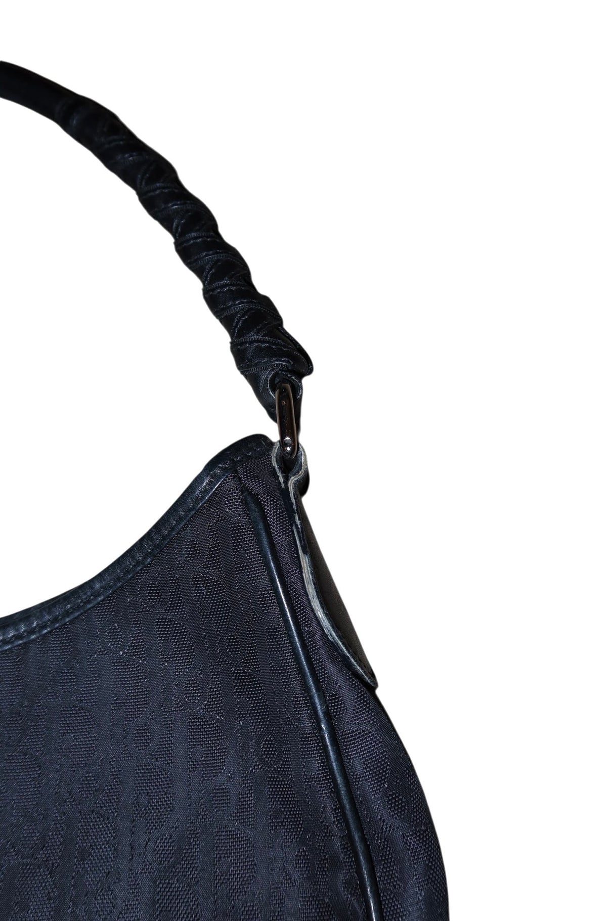 Dior black diorissimo hobo lovely charms canvas bag