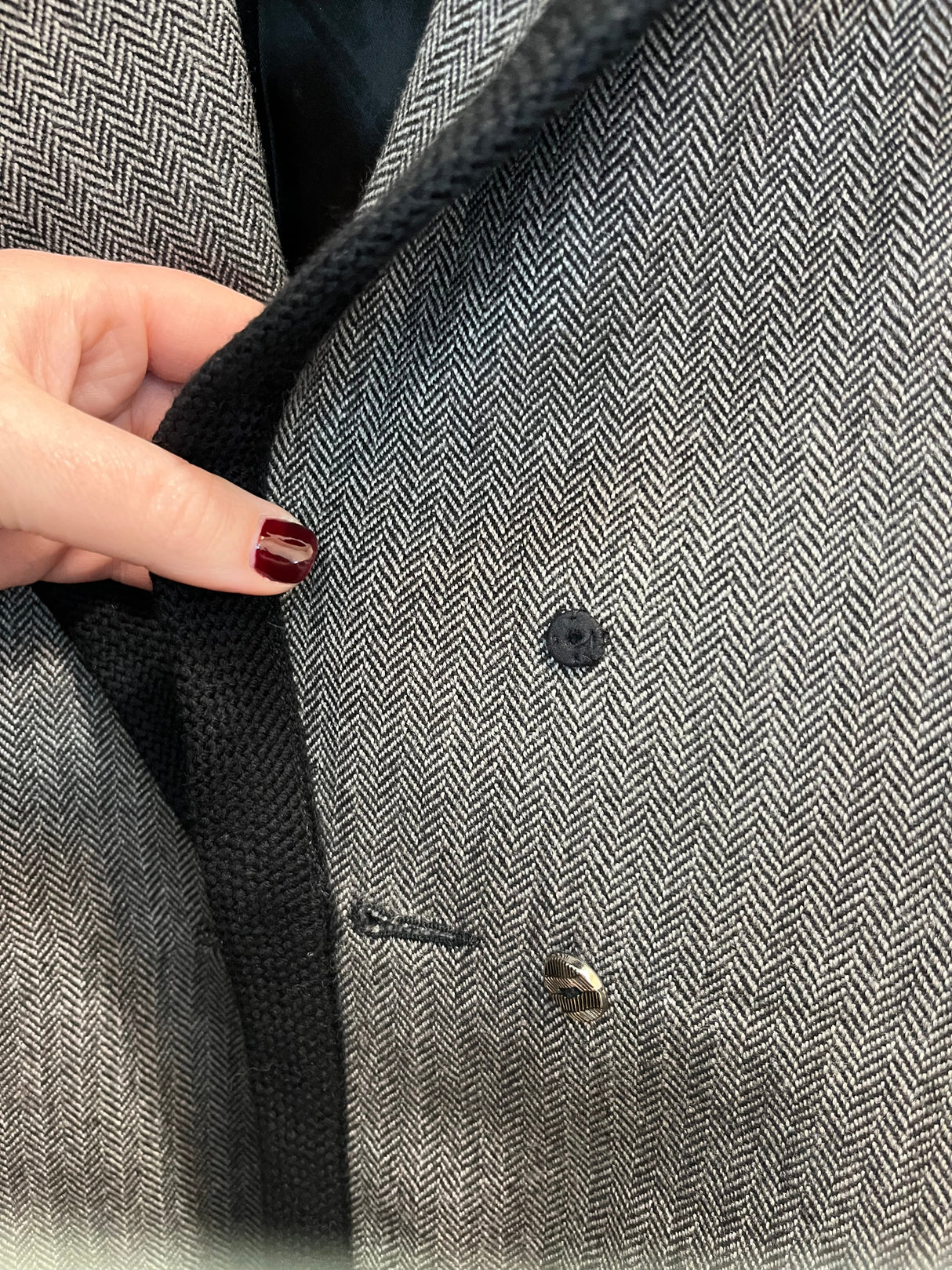 Givenchy Couture Houndstooth Gray and Black Double-Breasted Blazer Size 6