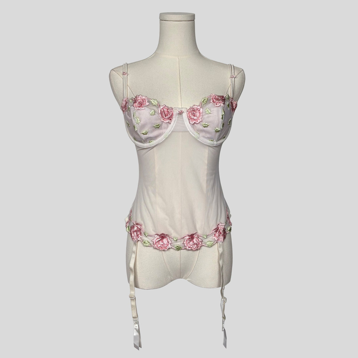 Floral embroidered corset