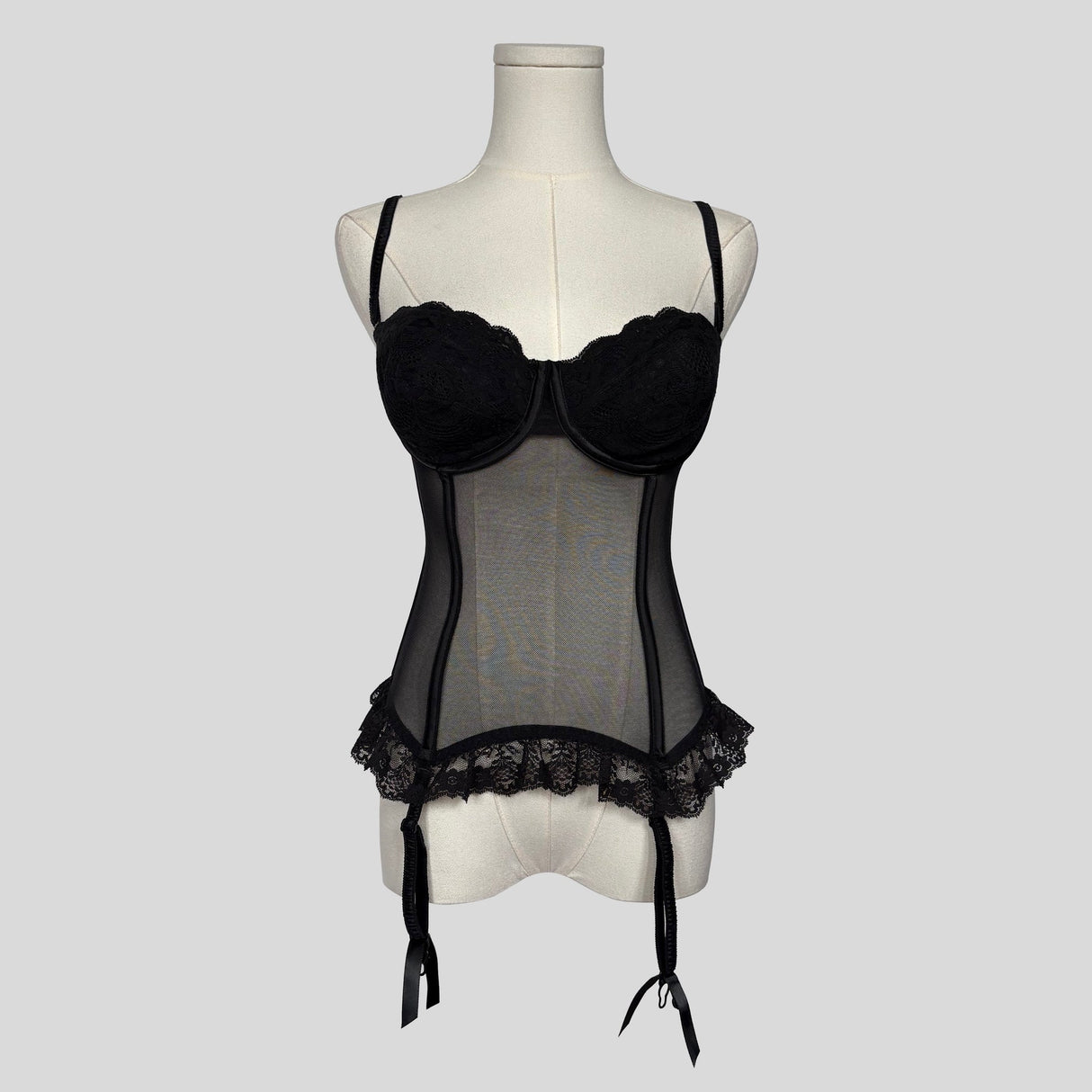Lace ruffled corset