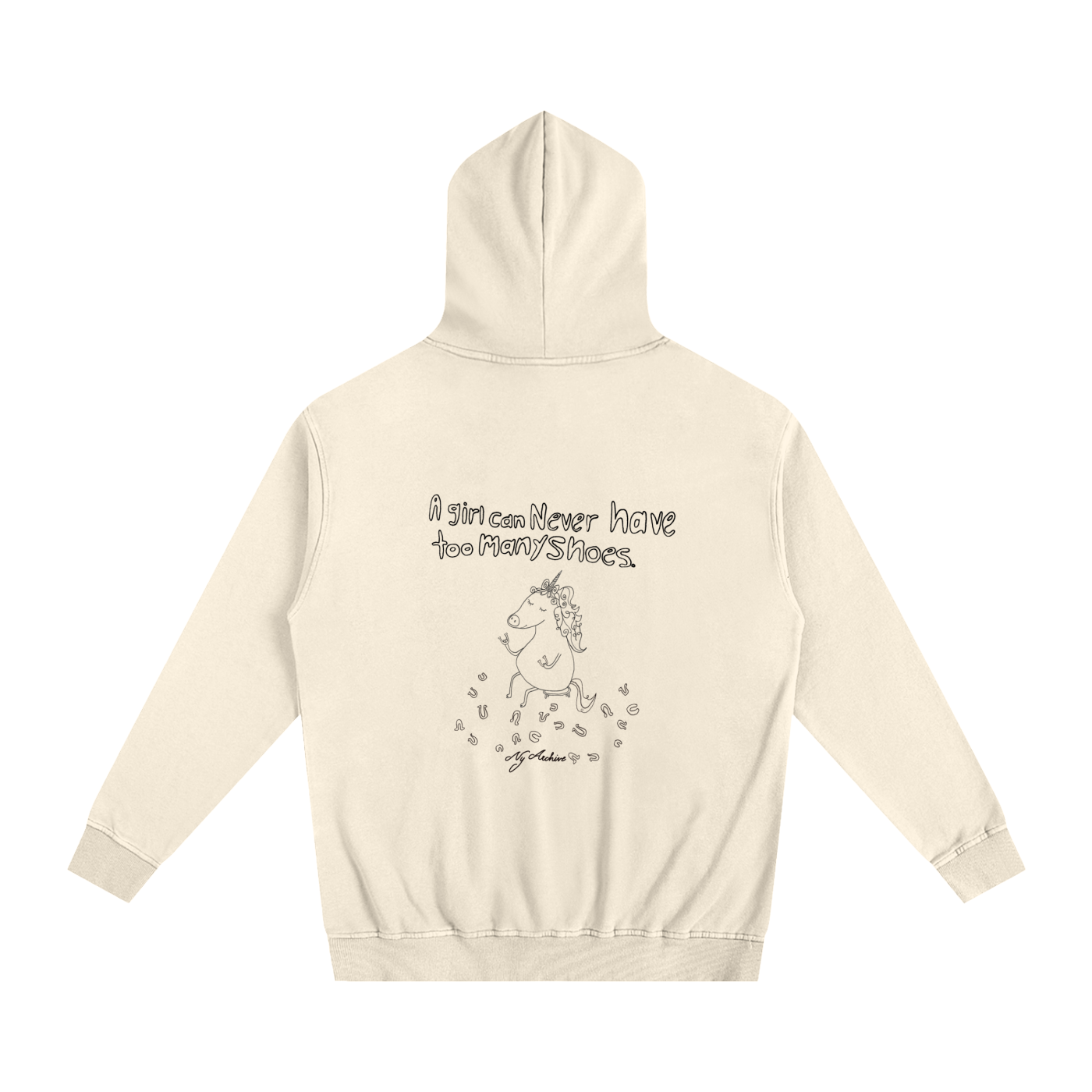 Too Many Shoes Hoodie (B&W)