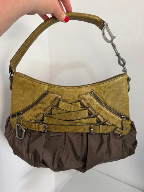 Rare Vintage Christian Dior by John Galliano Ballet Corset Hobo Bag - Y2K Era (Olive/Green) - sku tuv #3