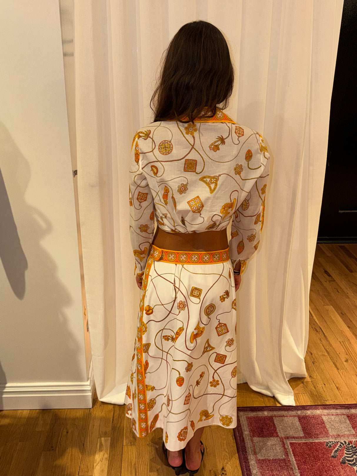 Emilio pucci white and orange two piece set tuv #33234