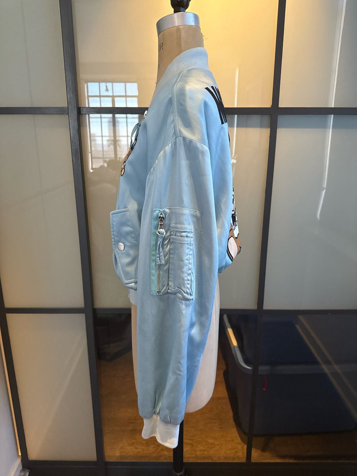 Moschino Playboy Baby Blue Bear Rabbit Bomber Jacket