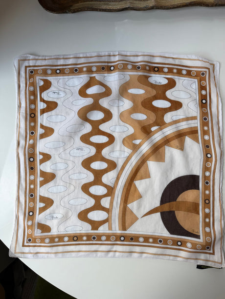 Vintage Emilio Pucci Brown/Mocha Cotton Scarf - 1960s/1970s era