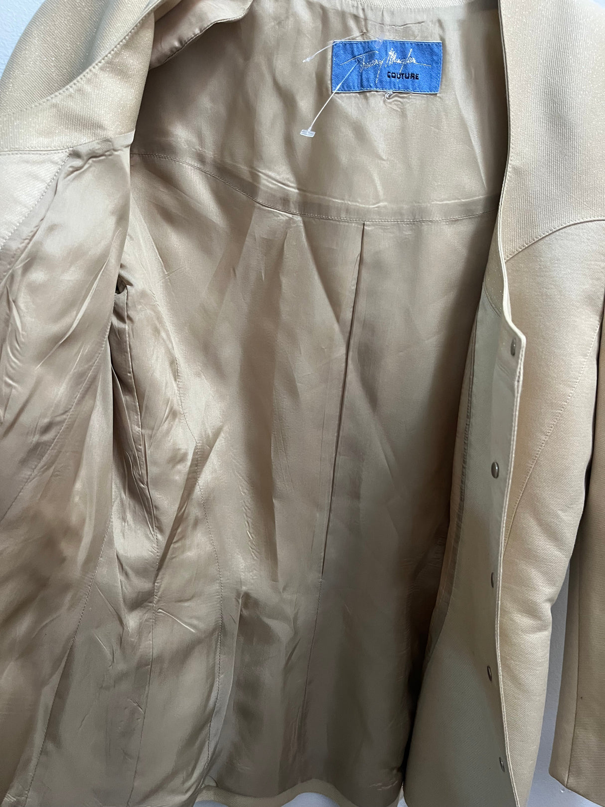 Vintage Thierry Mugler Gold Glitter Evening Jacket size medium