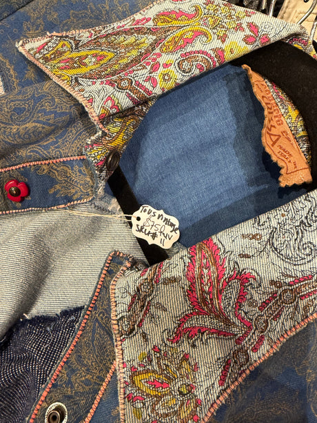 Rare Roberto Cavalli patchwork 1970s denim/jean jacket sku tuv #11