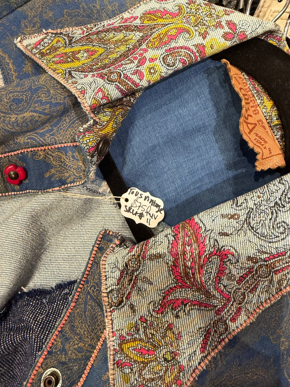 Rare Roberto Cavalli patchwork 1970s denim/jean jacket sku tuv #11