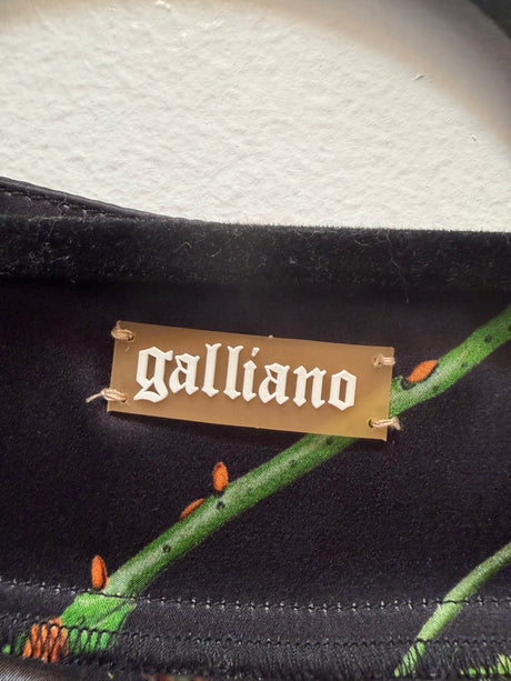 Vintage John Galliano Black Silk Blouse with Cherry Details - Fall/Winter 2003 - size small