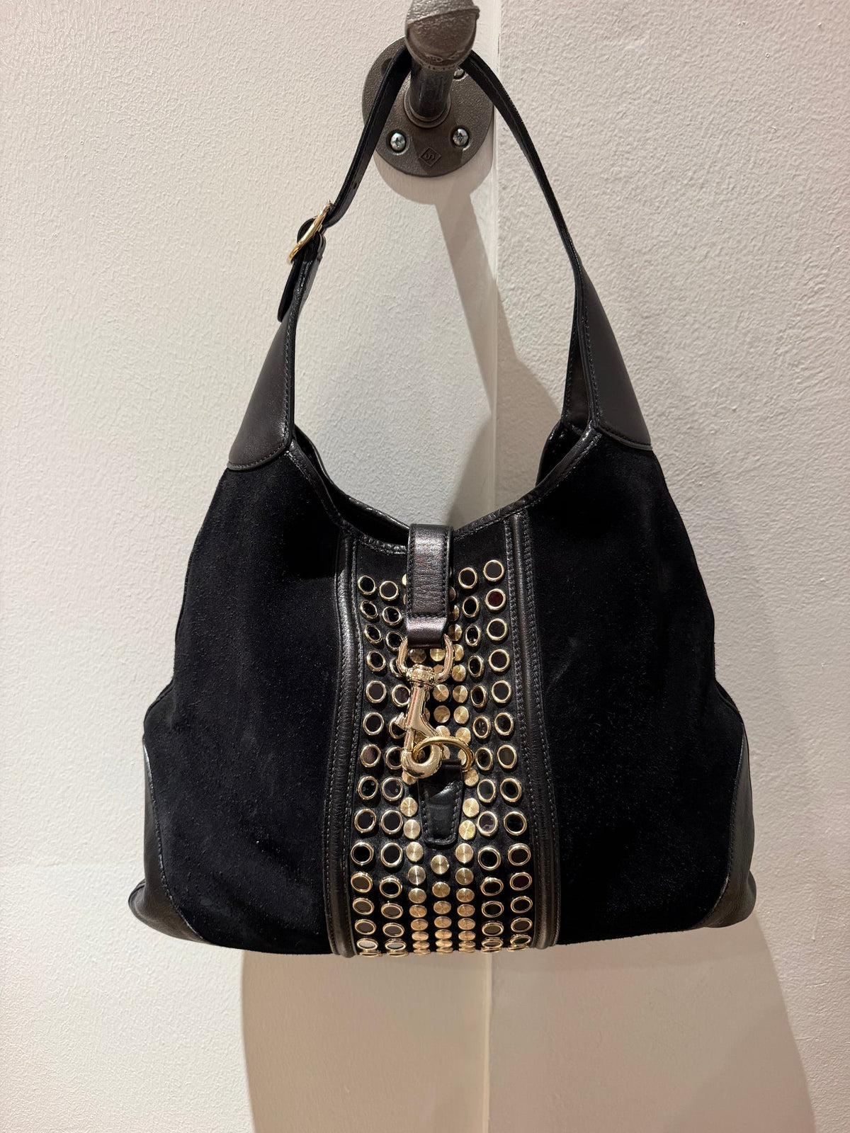 Gucci Black Suede Stuffed Bouvier Jackie O Bag - TUV #321753