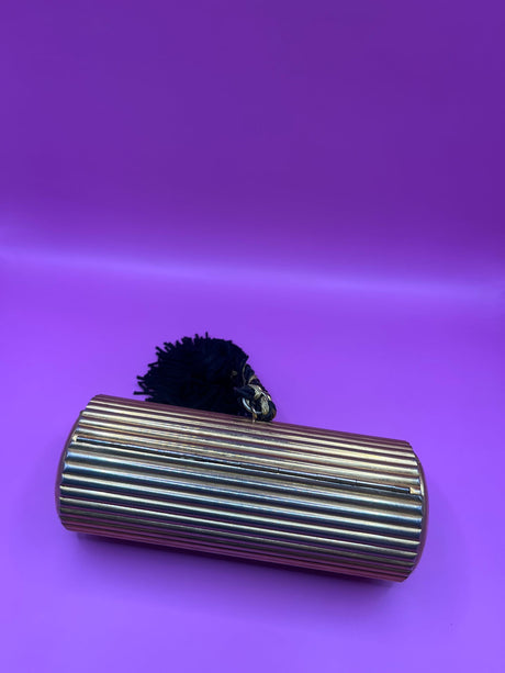 Rare Vintage Lancome Cylinder Evening Bag with Tassel Detail