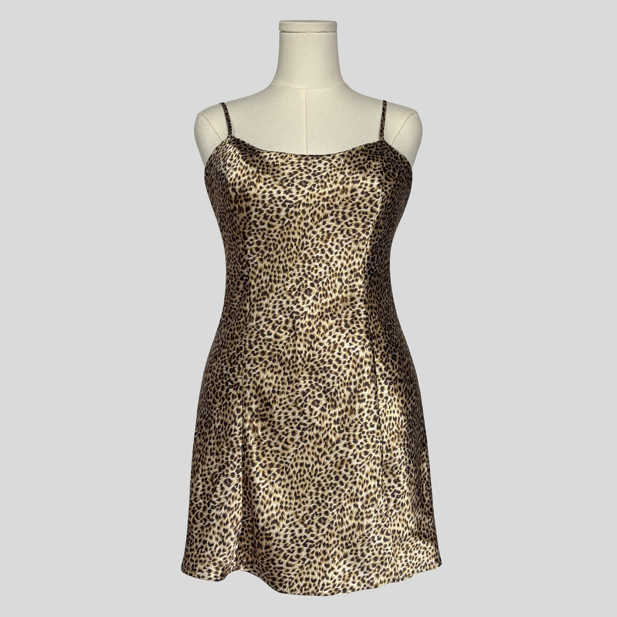 Silky slip dress in leopard print